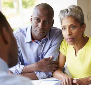 Financial advisor consultation with clients